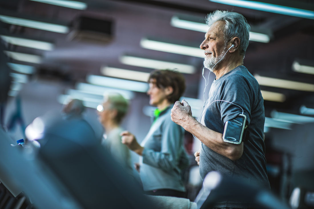 Senior doing exercise 